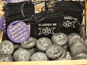 Crystal glass: Blessed Be - Pentagram