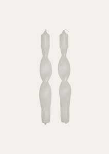 Broste Twist Candle - Pure White - Set of 2