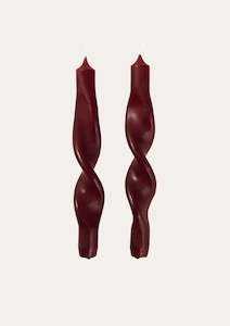 Broste Twist Candle - Burgundy - Set of 2