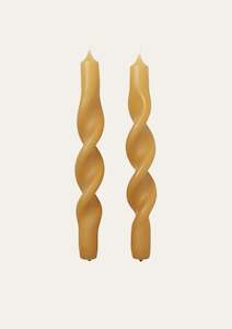 Store-based retail: Broste Twist Candle - Golden Yellow - Set of 2