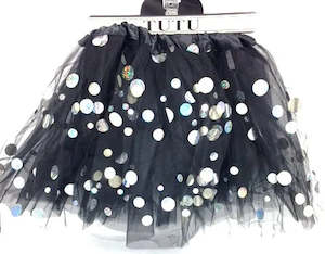 Adult TuTu With Reflective Polka Dots (L:40cm) - Black