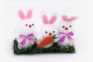 Pom Pom Bunnies (4cm) 3PK