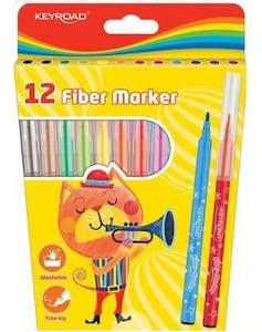 Variety: Keyroad Colouring Fiber Markers (2mm Tip) 12PK