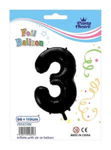 Variety: Foil Balloon (66x119cm) Black Number - 3