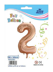 Foil Balloon (68x126cm) Rose Gold  Number - 2