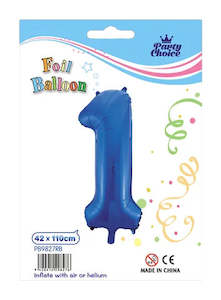 Variety: Foil Balloon (42x110cm) Royal Blue Number - 1