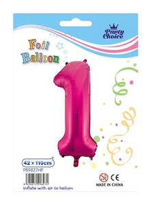 Variety: Foil Balloon (42x110cm) Hot Pink Number - 1