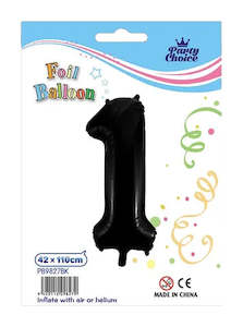 Variety: Foil Balloon (42x110cm) Black Number - 1