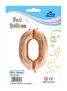 Variety: Foil Balloon (83x113cm) Rose Gold  Number - 0