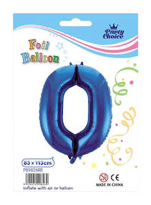 Variety: Foil Balloon (83x113cm) Royal Blue Number - 0