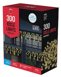 W/P LED Flashing Icicle Lights 300PC - Warm White