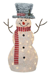 LED Twinkling Glitter Fabric Snowman (100cm)