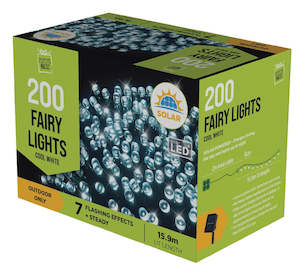 Solar LED Fairy Lights 200PC - Cool White