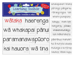 Variety: Magnetic Learning Resources - Class Timetable In Maori