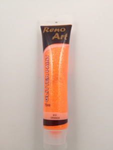 #910 Reno Art Acrylic Glitter Paint (75ml) - Orange