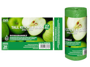 Biodegradable Kitchen Bin Bags (51x65cm / 27L) 20PK - Apple Scented