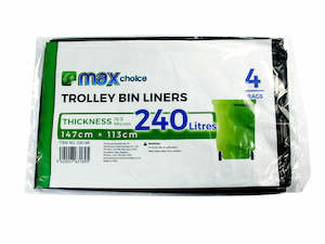 Wheelie Bin Liners 240L (147x113cm) 4PK