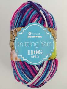 Variety: #S37 Knitting Yarn (110g) - Multi Blue/Pink/White