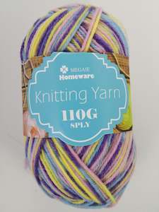 Variety: #S1 Knitting Yarn (110g) - Multi Blue/Pink/Yellow