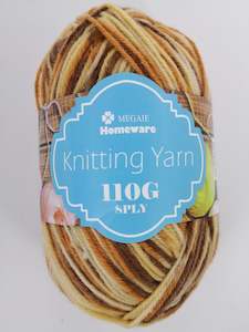 Variety: #S62 Knitting Yarn (110g) - Multi Brown