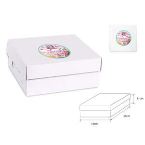 Variety: Corrugated Cake Box (21x21x11cm) - White