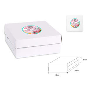 Corrugated Cake Box (40x40x11cm) - White