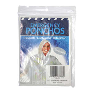 Emergency Rain Poncho - Transparent