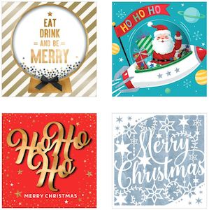 Christmas Gift Cards 5PK - 3D Contemporary