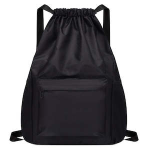 Large Drawstring Backpack (48x19x37cm) - Black