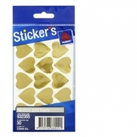 Stickers - hearts medium gold (30)