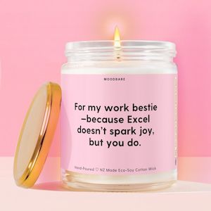 For my work bestie—because Excel doesn’t spark joy, but you do.