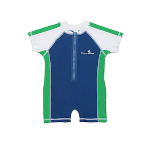 Snapper Rock Kids Swimwear: Sunsuit | Blue & Green