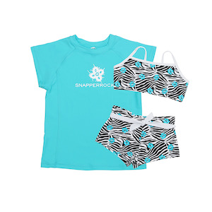 3 Piece Sport Swim Set | Zebra & Aqua