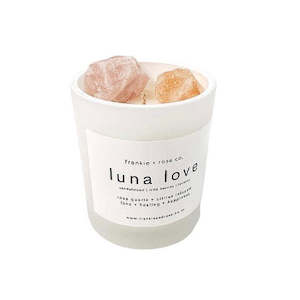 Crystal Infused Candle | LUNA LOVE - Rose Quartz + Citrine