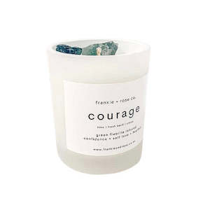 Crystal Infused Candle | COURAGE - Green Fluorite