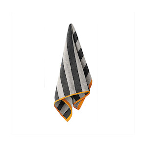 Aura Home: Stripes Hand Towel | Charcoal & Tangerine