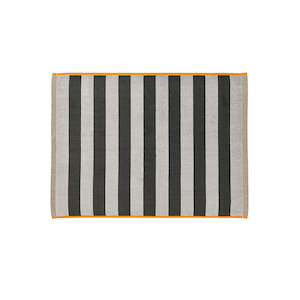 Stripes Bath Mat | Charcoal & Tangerine