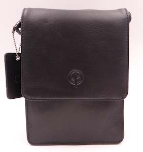 Second Nature Leather Traveller Cross Body Bag  - Black # CB6