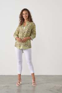 Womenswear: Caju Tunic with Scoop Hem - Olive Green CZ807