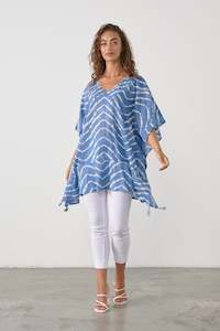 Womenswear: Caju Kaftan Style Beaded Tunic - Blue CZ804