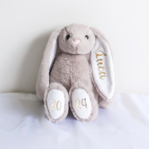 Personalized Soft Toys: Personalised Plush Bunny (Grey)