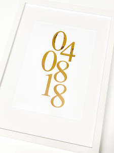 Personalised "Numeral Birth Date" Frame