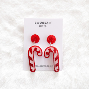 Candy Cane Christmas Drop Earrings