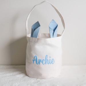 Easter Collection: Personalised Easter Basket/Bag - Blue Ears