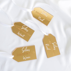 Want, Need, Wear, Read Tags - Gold