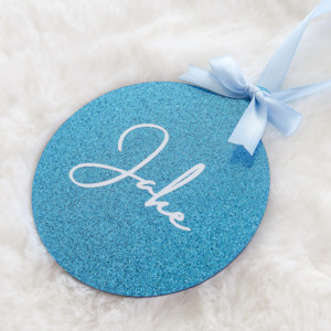 Luxe Glitter Christmas Bauble - Blue