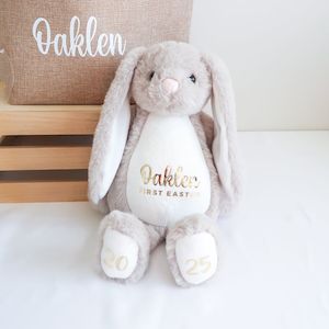 Personalized Soft Toys: 2025 "First Easter" Plush Bunny