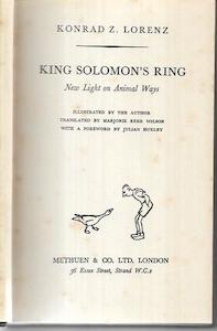 King Solomon's Ring: New Light Ou Animal Ways by Konrad Lorenz