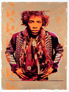 Jimi Hendrix, Purple & Gold Hands on Hips