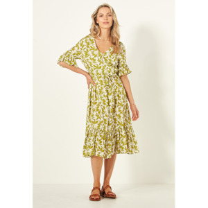 Carmen Dress Lime Print